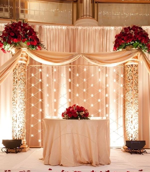 ideias decoração casamento vermelho dourado luxo