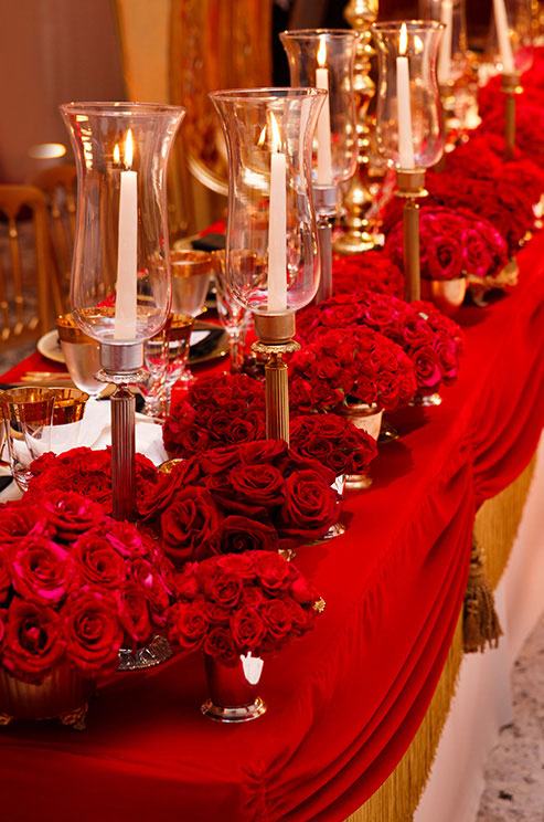 evitar erros decoração casamento vermelho dourado