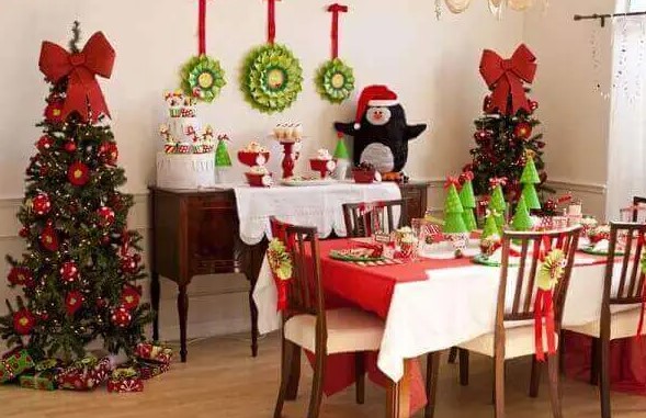 ideias de decoração de ceia de natal simples e bonita