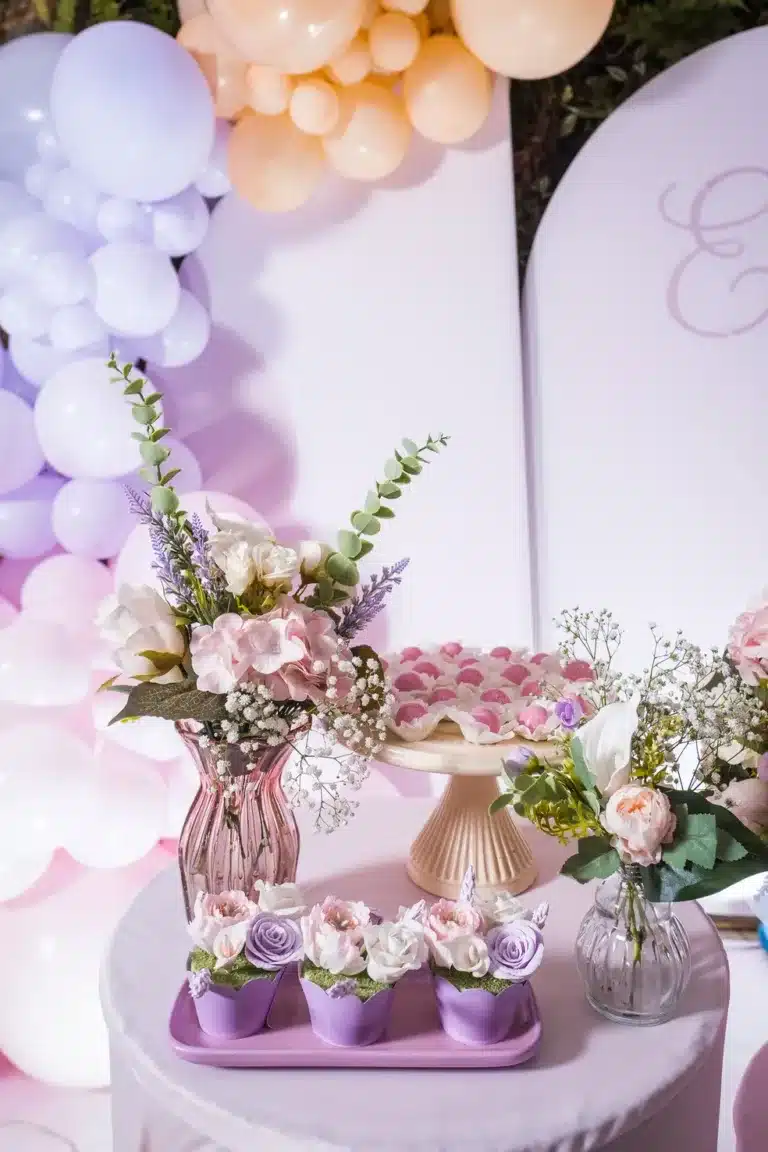 decoração de cha de bebe feminino