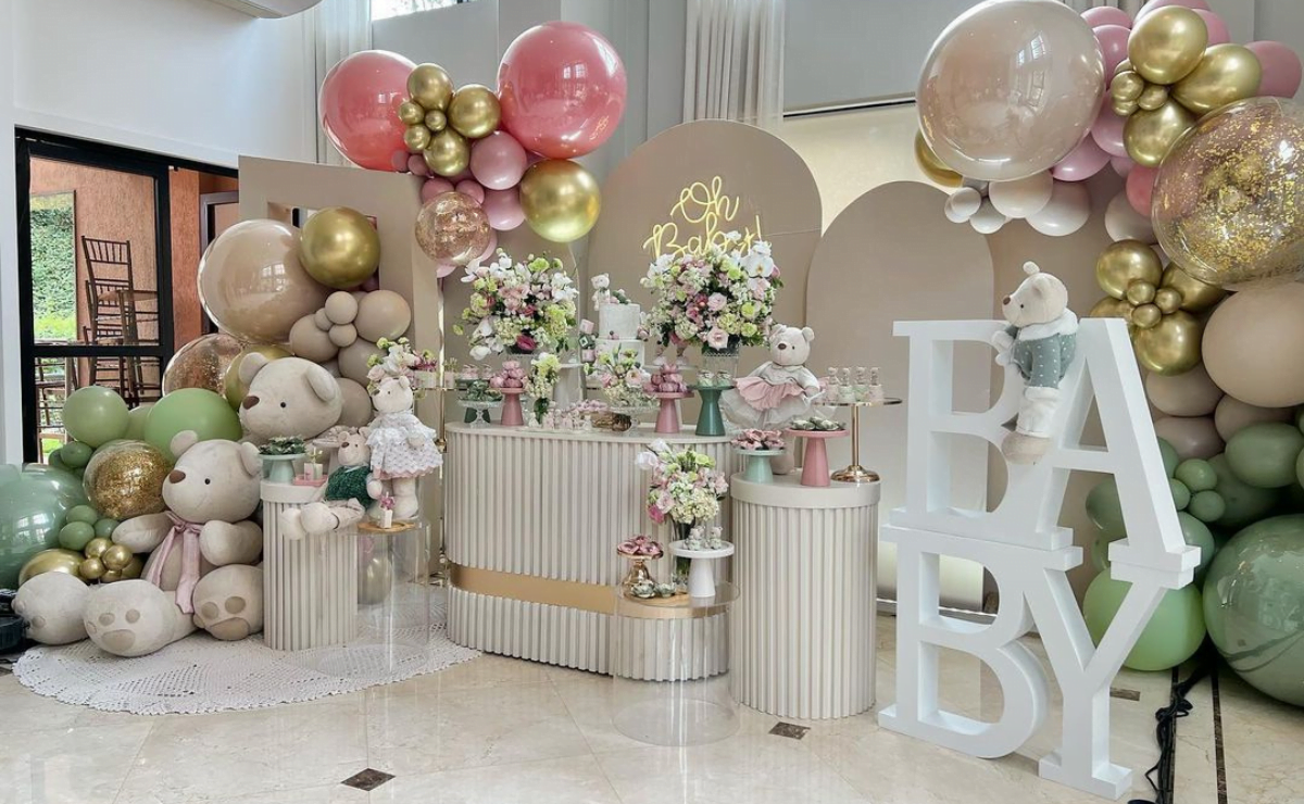 decoração cha de bebe feminino tradicional versus moderna