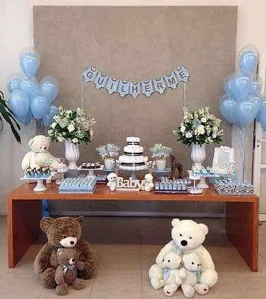 decoração de chá de bebê simples e barato