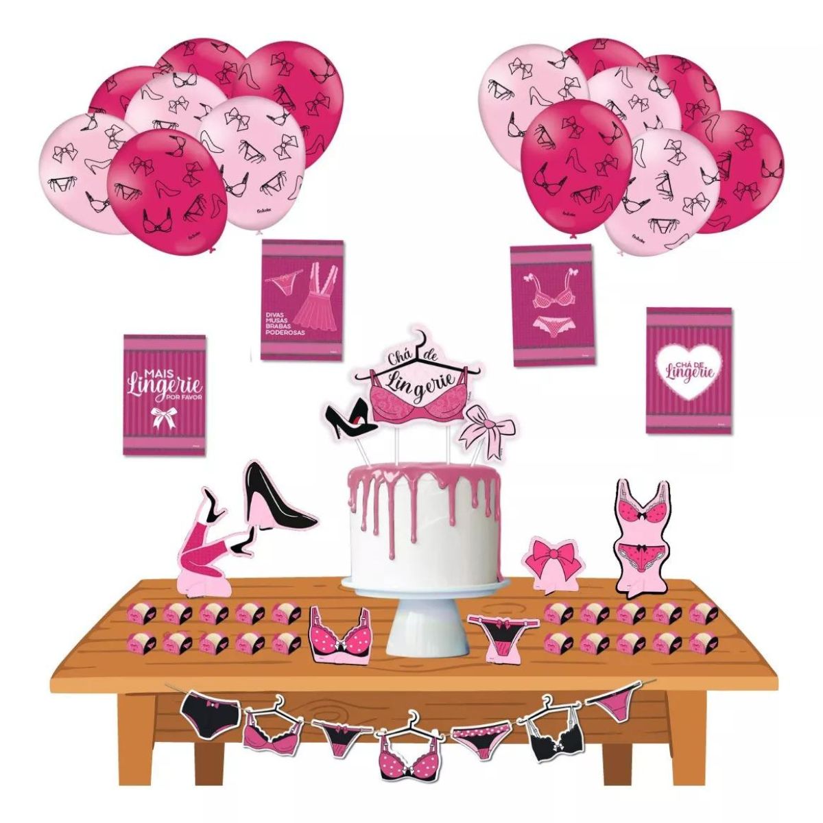 decoração de chá de lingerie