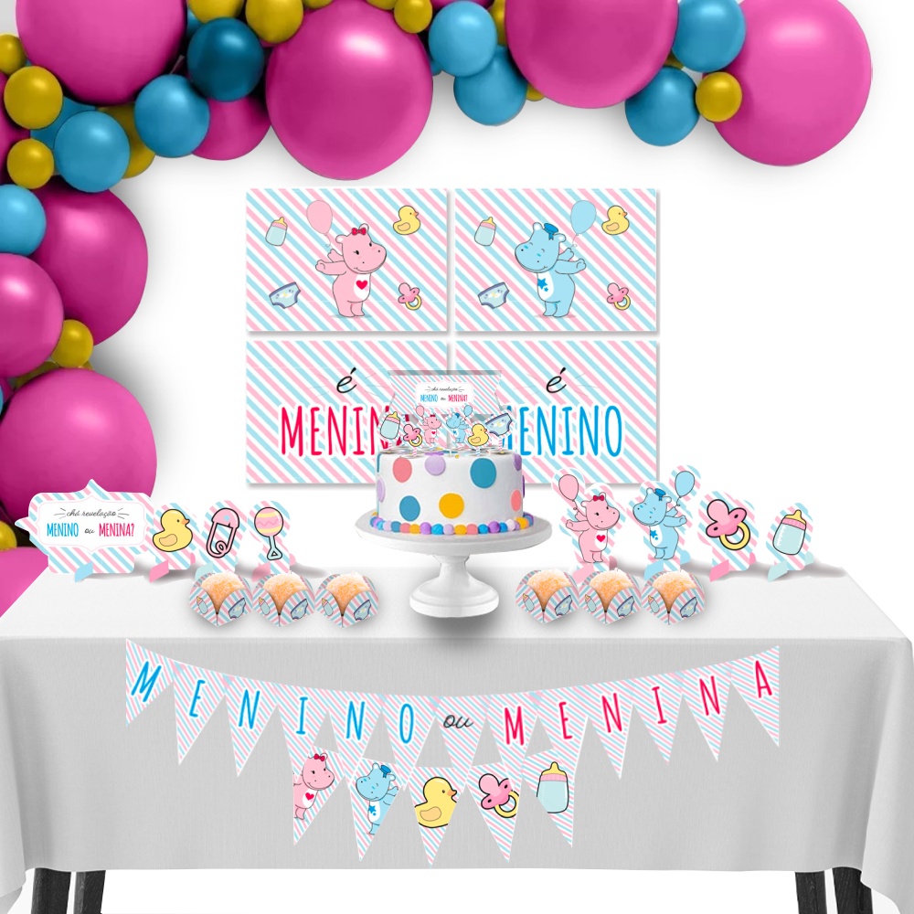 decoração de chá revelação simples