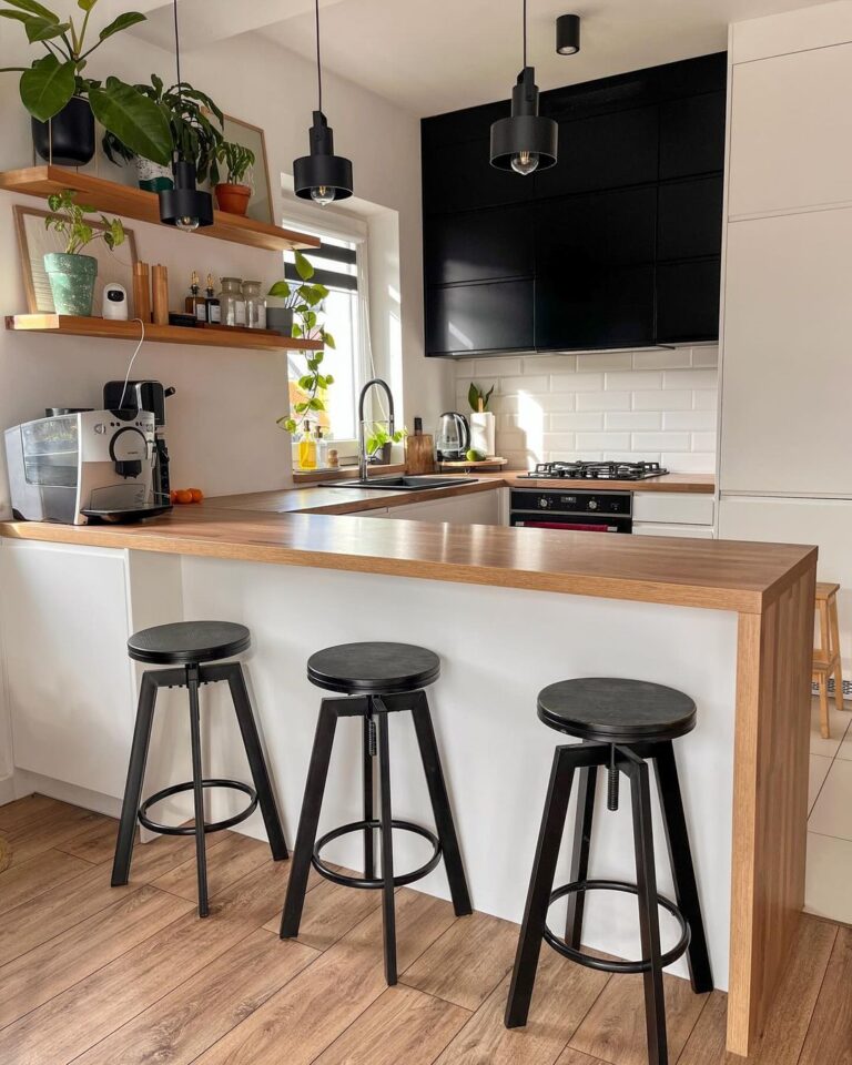 decoração de cozinha com balcão