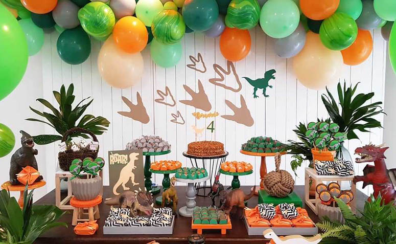 ideias criativas decoração festa dinossauro