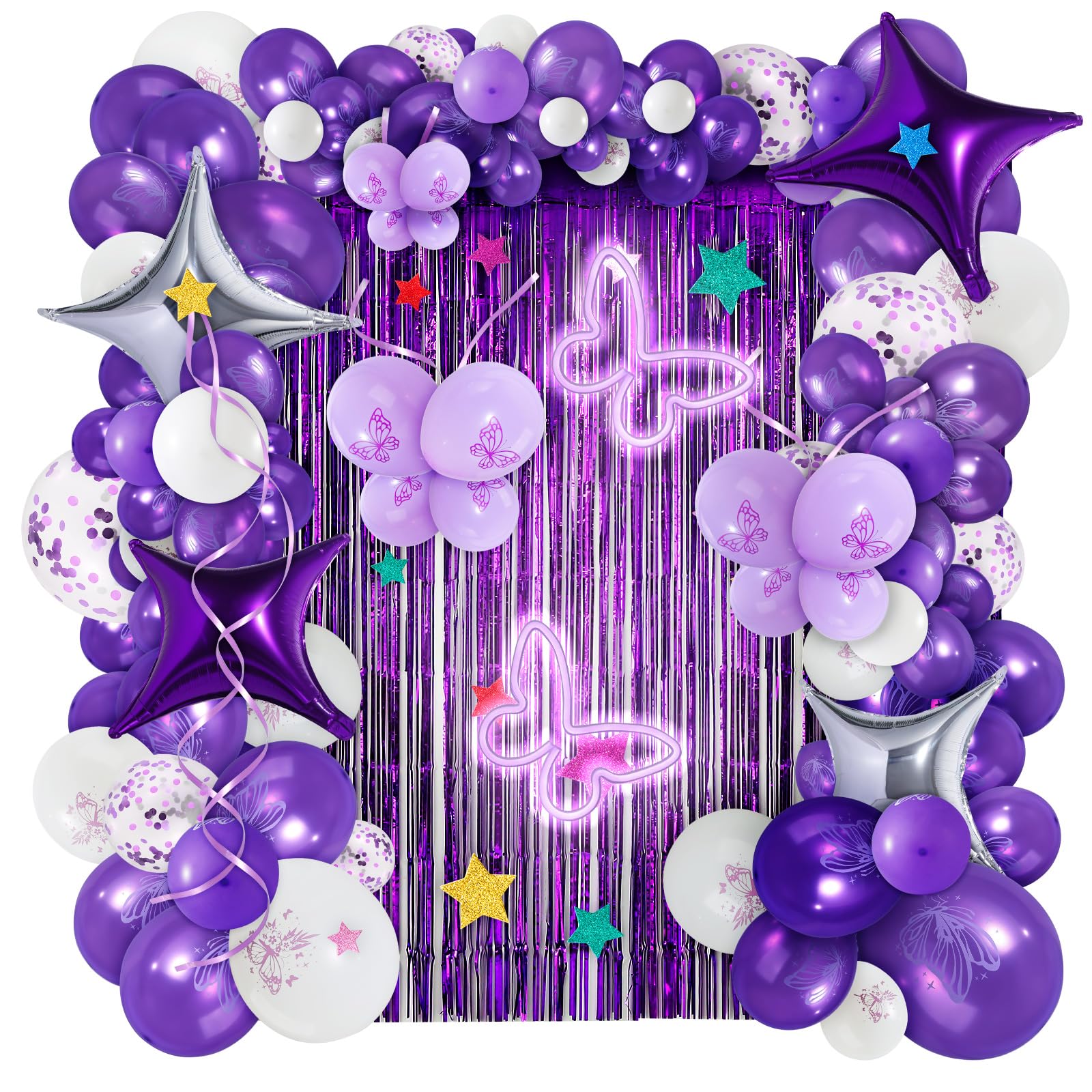 ideias de decoração de festa borboleta roxa simples