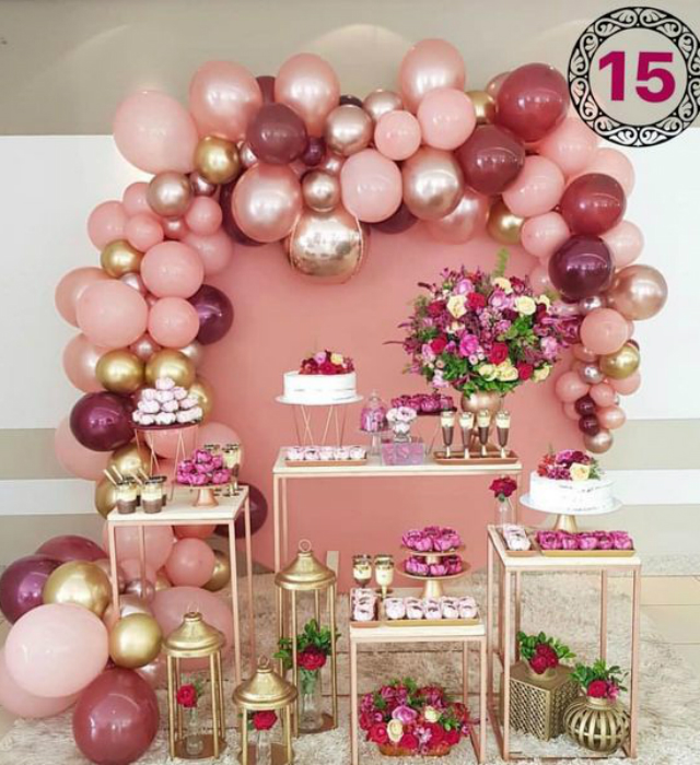 como economizar decoração festa 15 anos simples