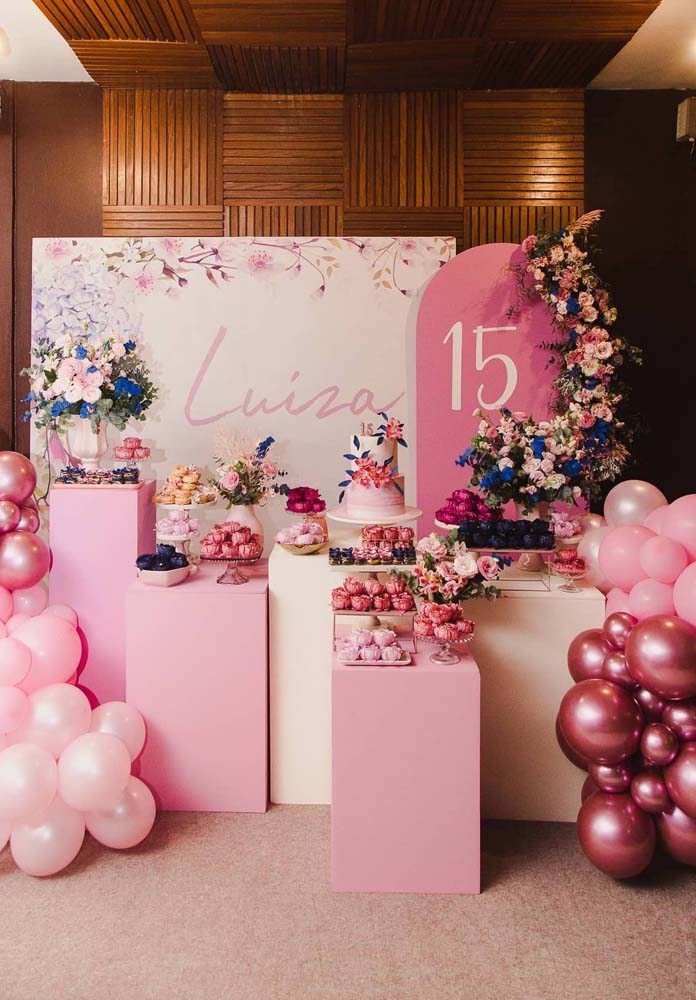 decoração de festa de quinze anos simples