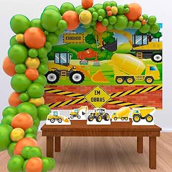 ideias decoração festa infantil máquinas construção