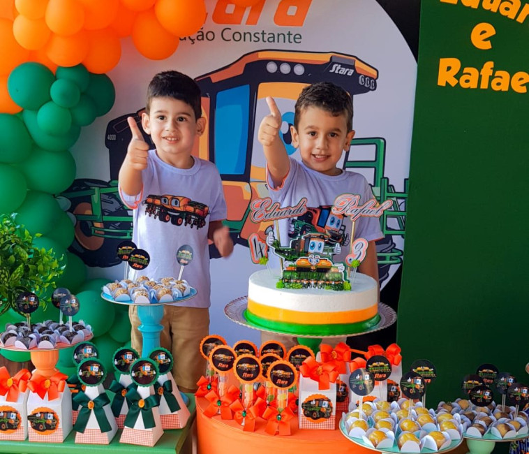 como fazer centro de mesa trator