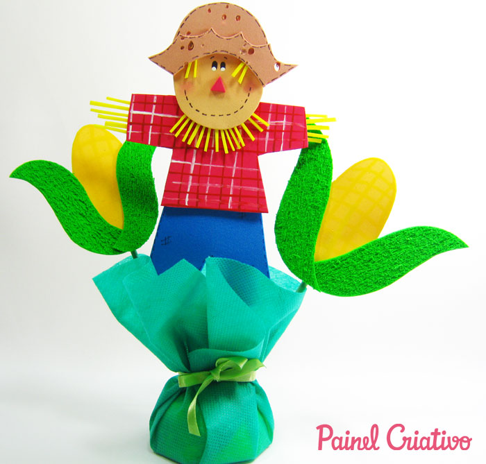 decoração de festa junina com eva vs papel crepom