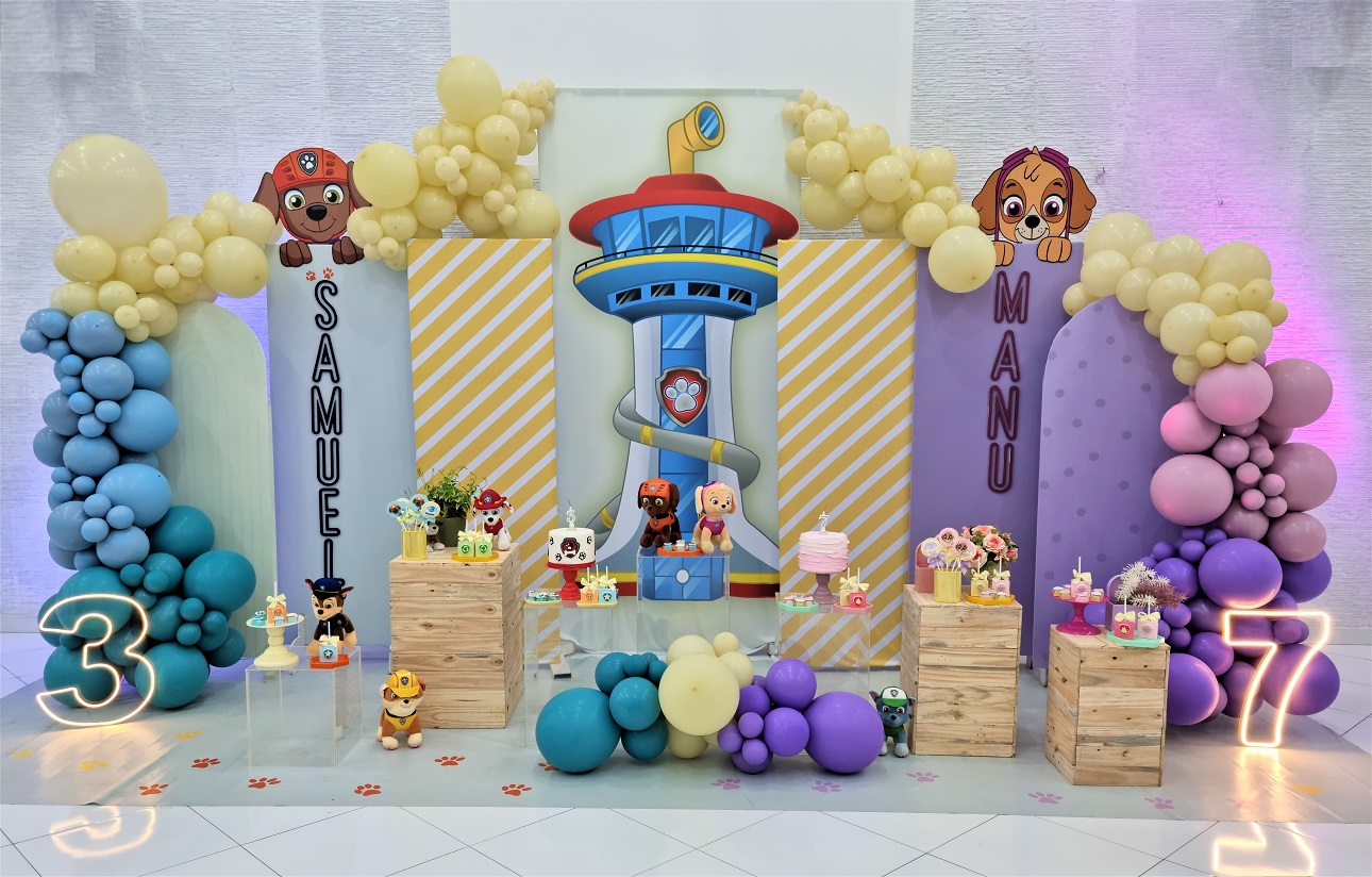 decoração mini table patrulha canina skye