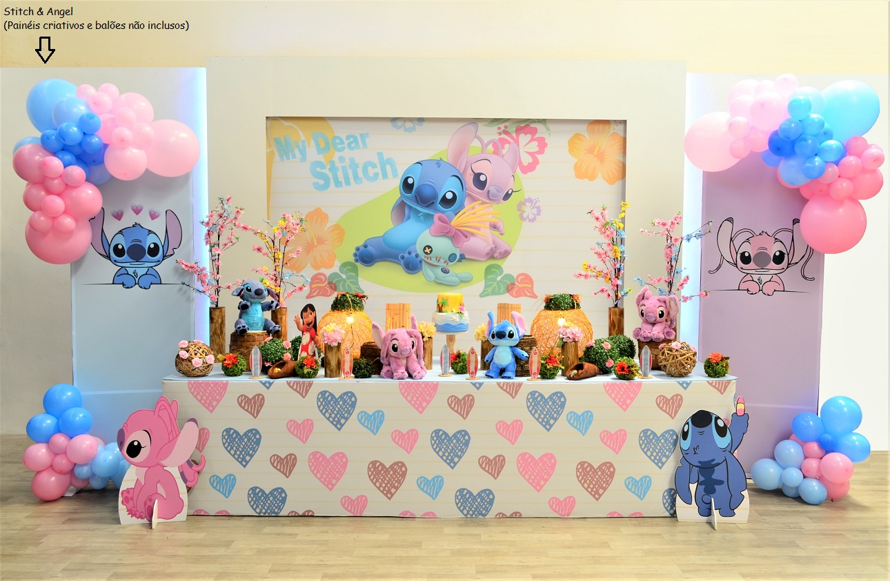 ideias criativas decoração festa stitch angel