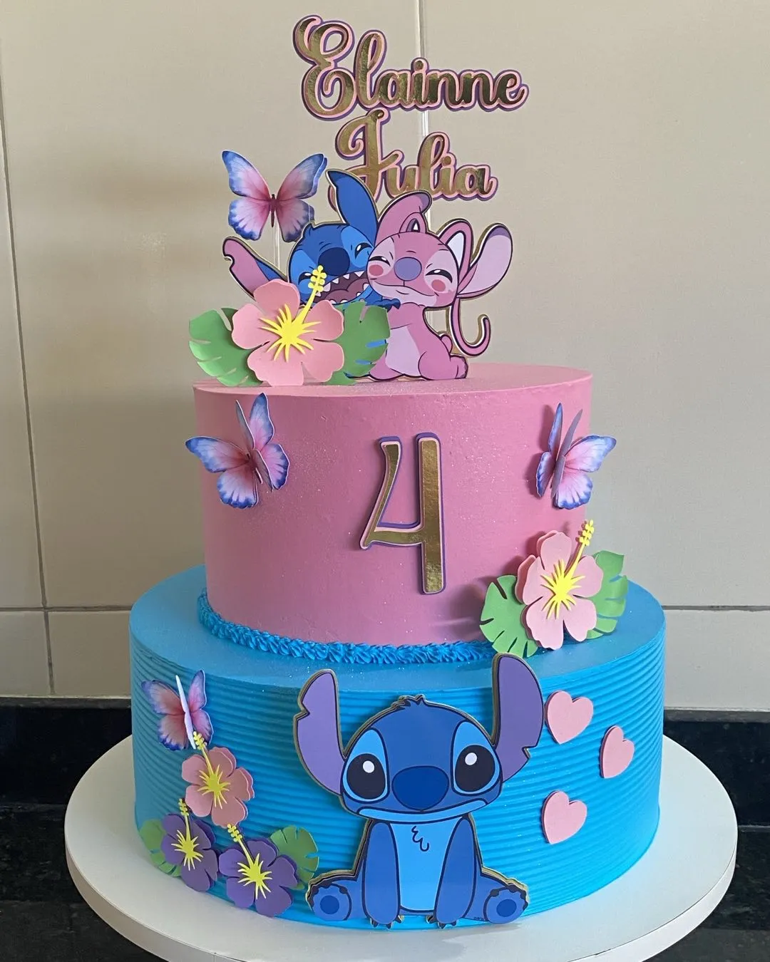 decoração de festa stitch e angel