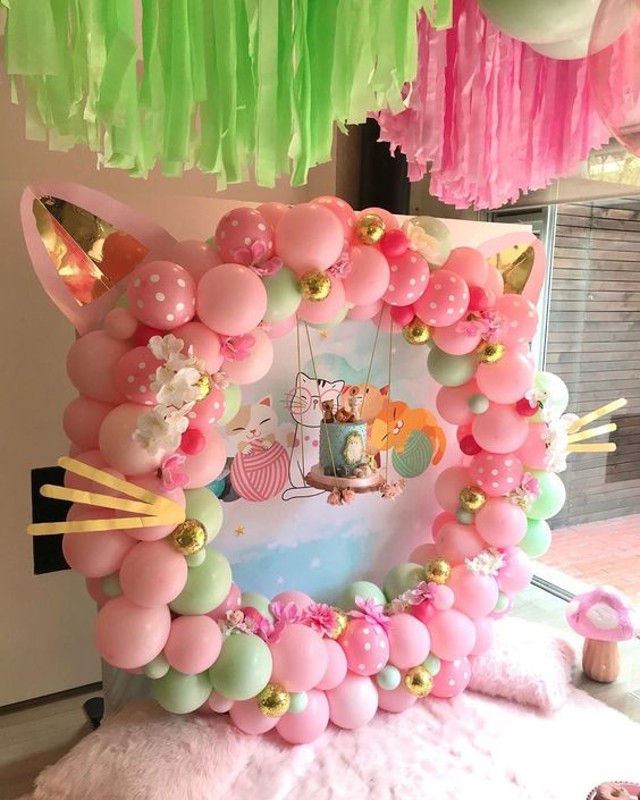 decoração de festa tema gatinho