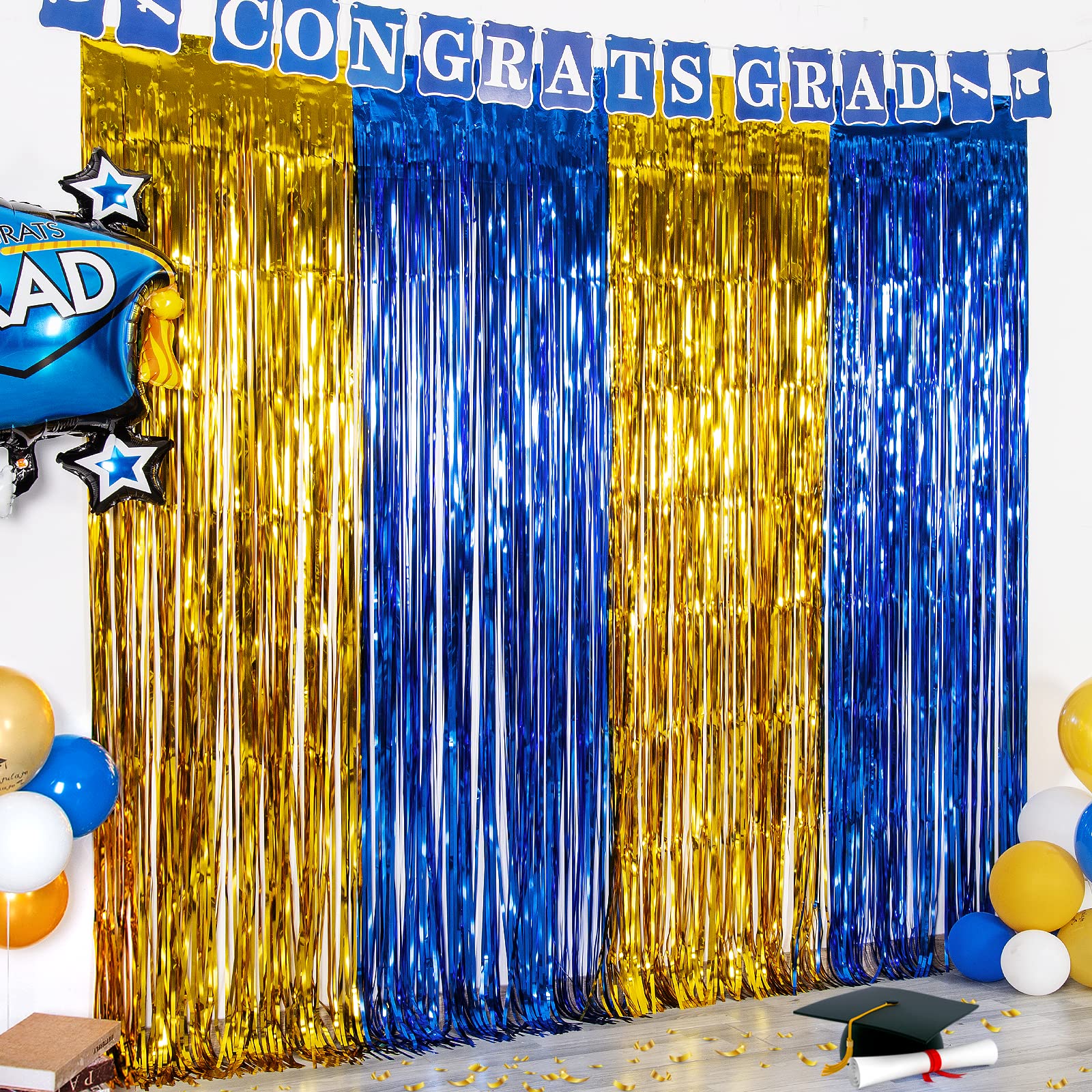 decoração de formatura azul