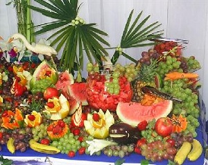 decoração de natal com frutas frescas