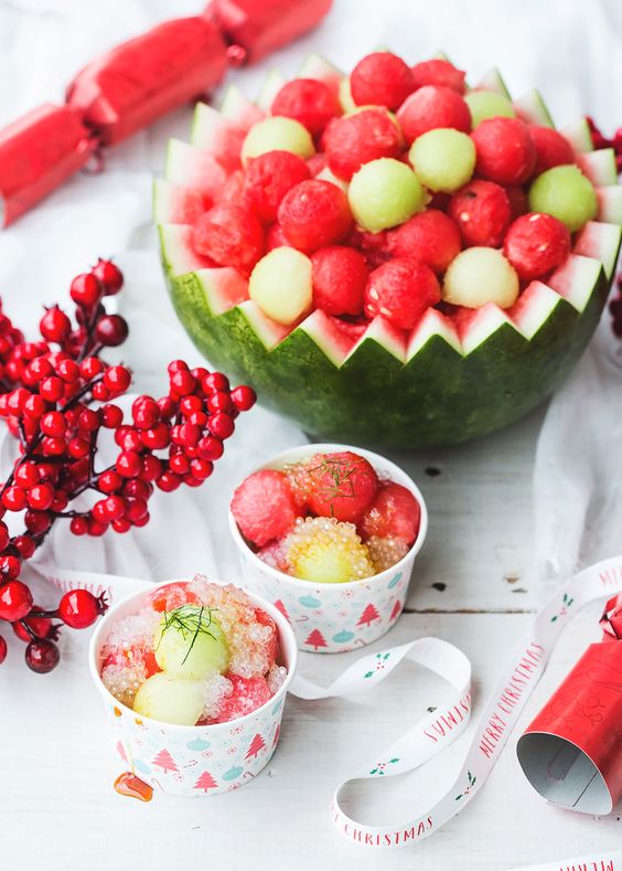 ideias criativas para mesa de natal com frutas