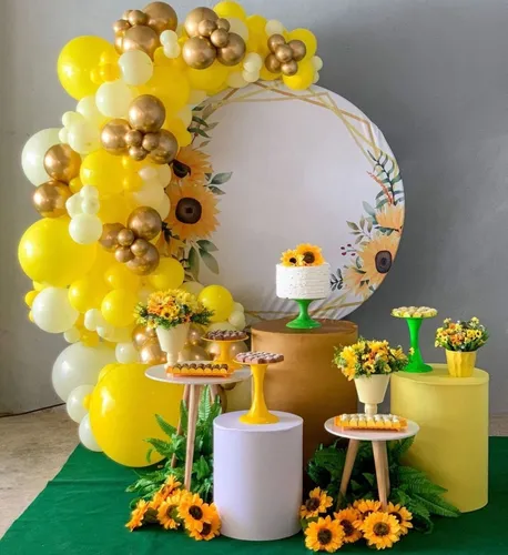 decoração de girassol com balão