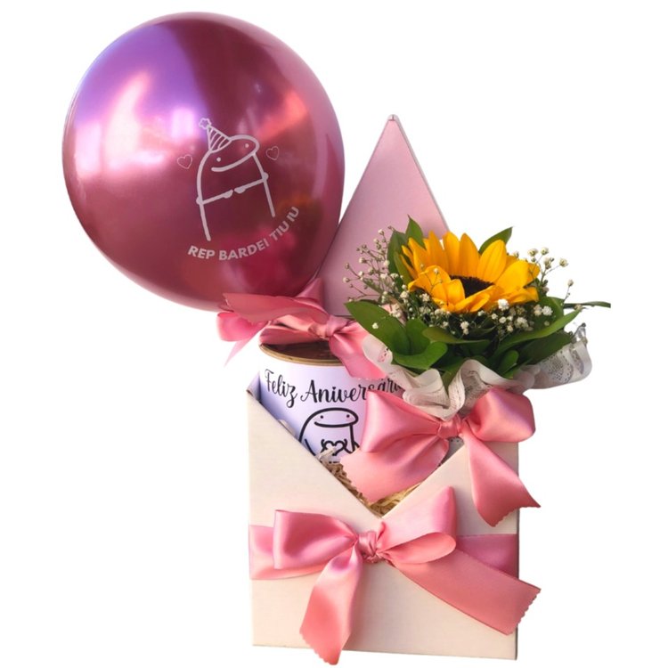 decoração de girassol com balão