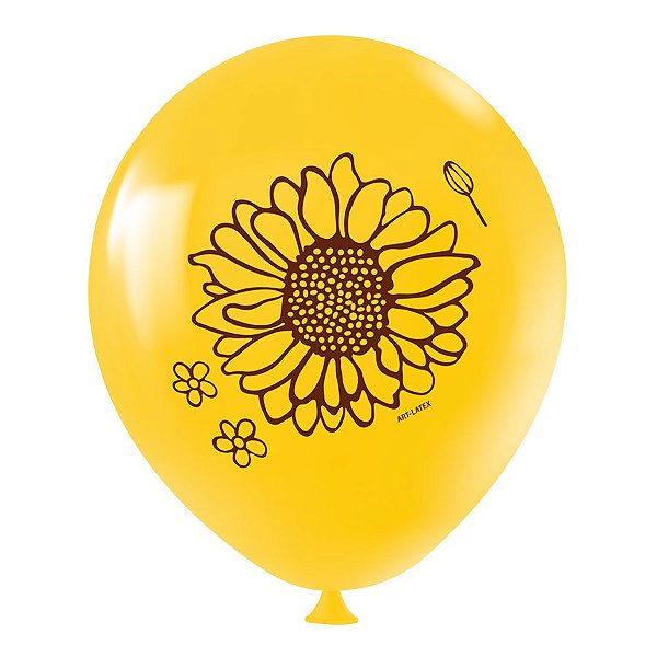 decoração de girassol com balão