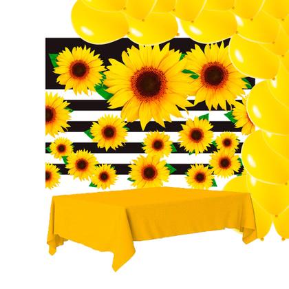 decoração de girassol com balão