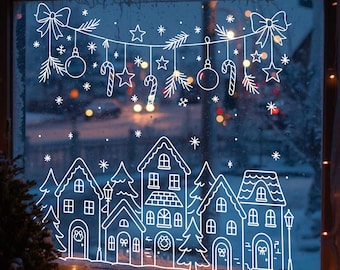 adesivos ou luzes decoração janela natal qual melhor