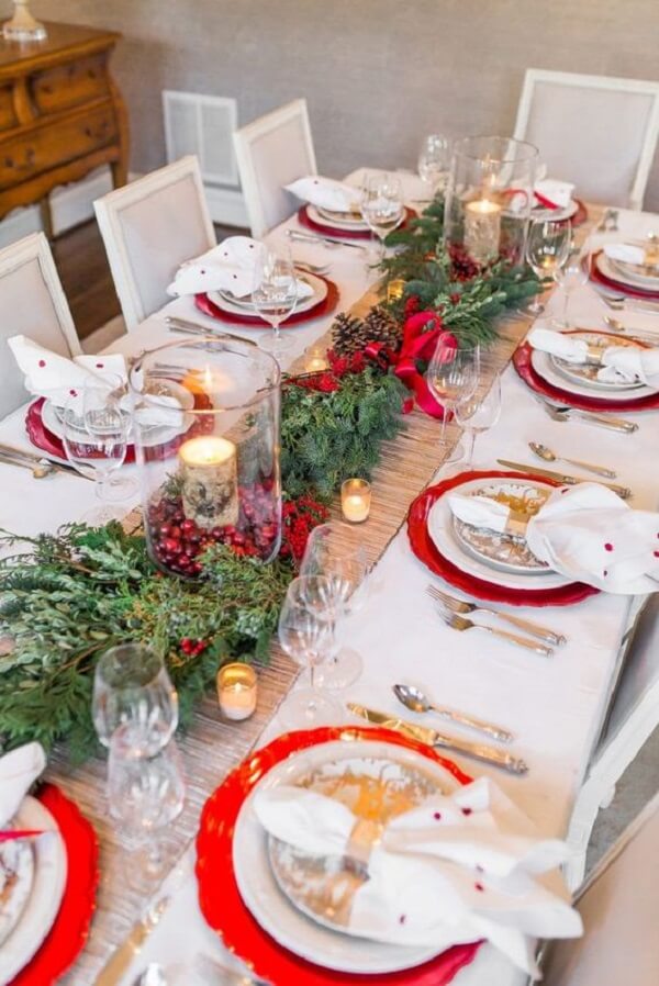 decoração de mesa de natal