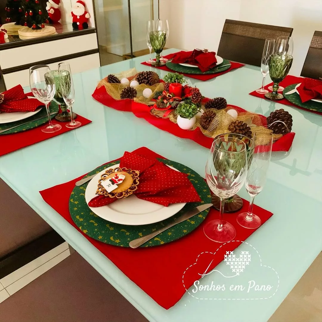 decoração de mesa de natal