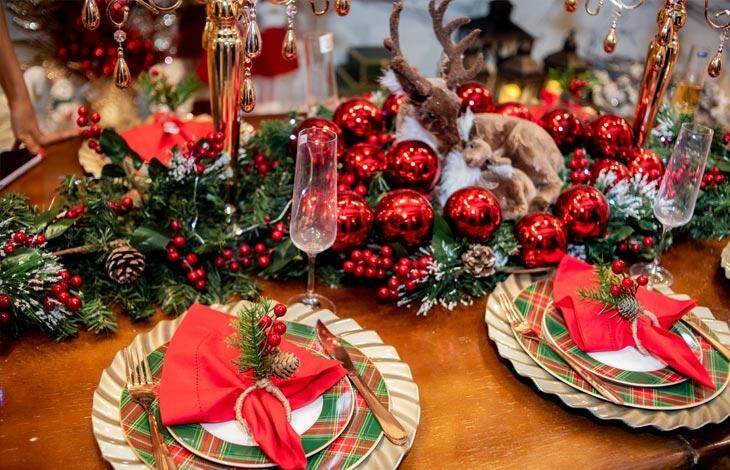 inspiração mesa de natal rústica e minimalista