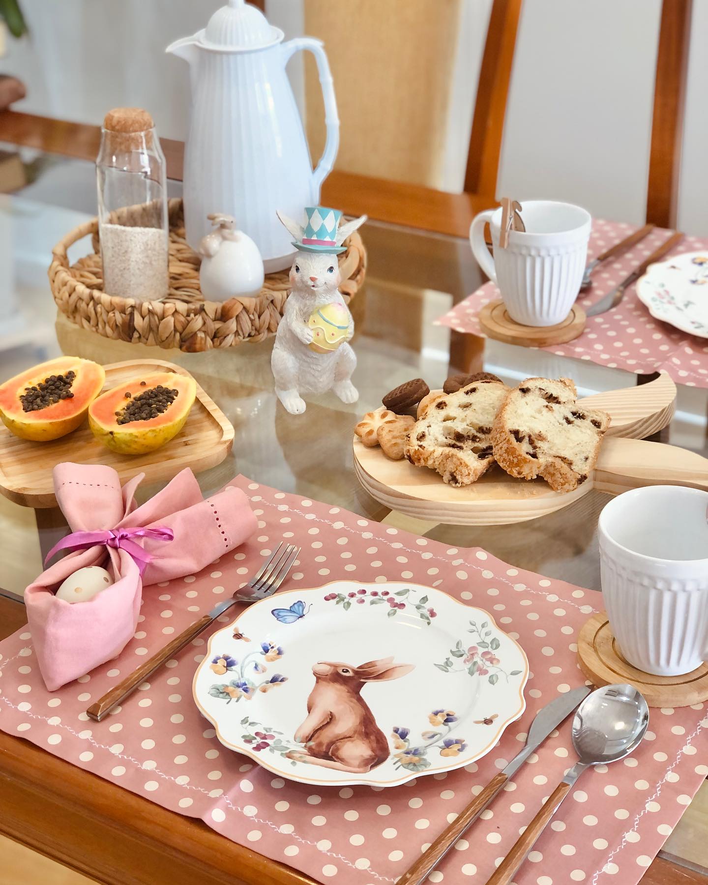 decoração de mesa de páscoa simples