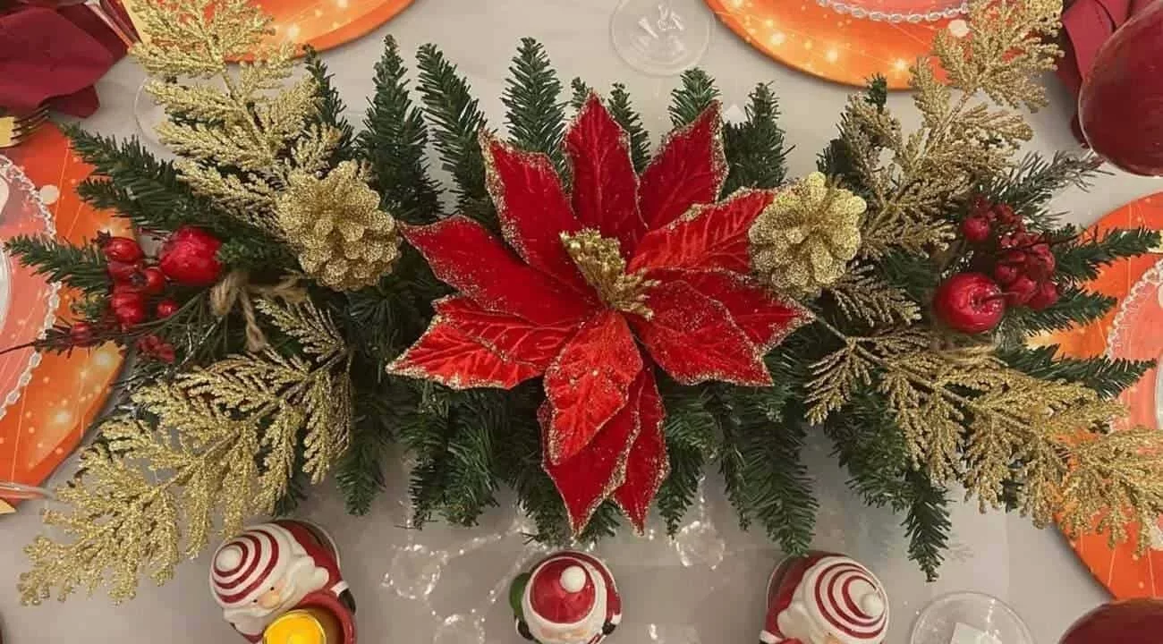 centro de mesa natalino rústico vs moderno