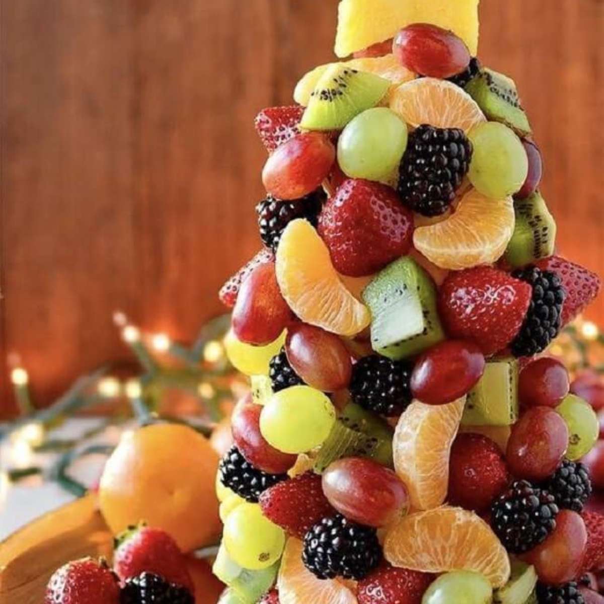 decoração de natal com frutas simples