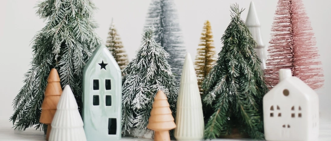 decoração de natal em pilares