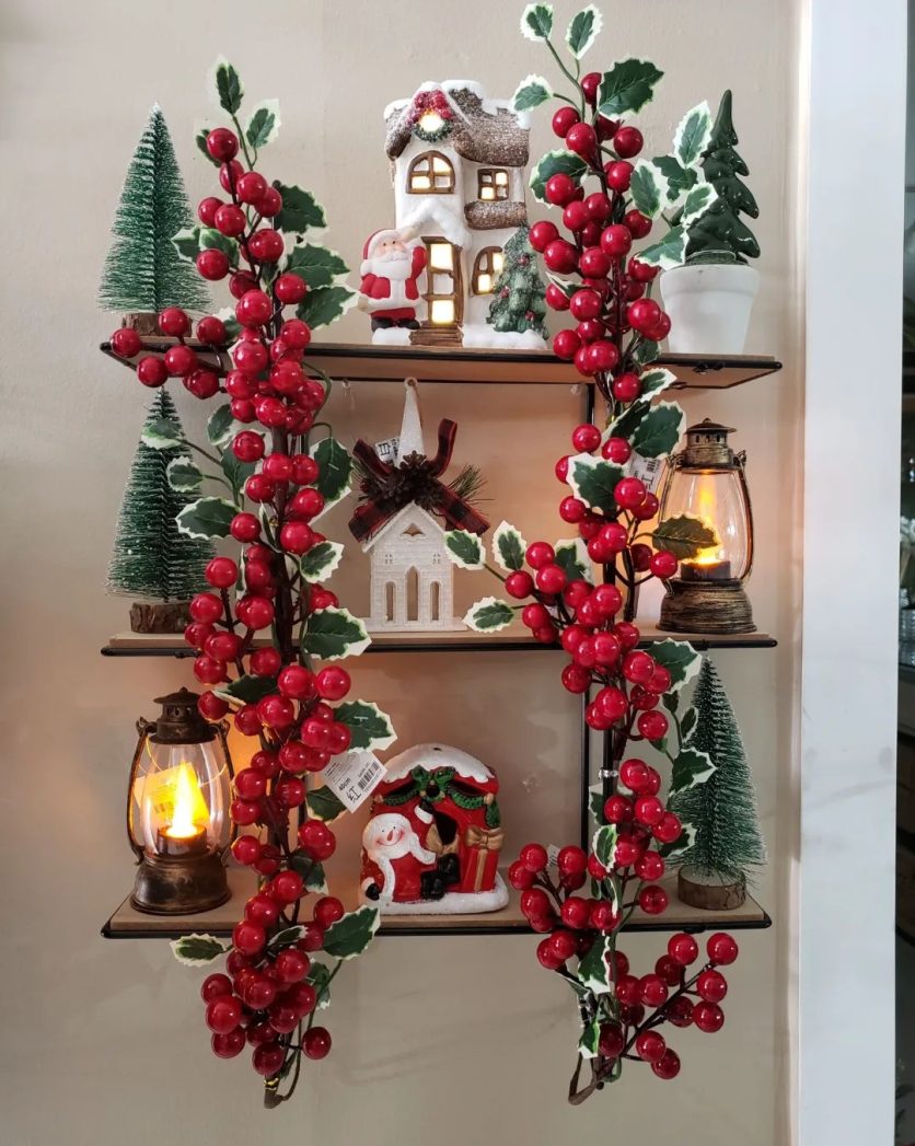 decoração de natal em pilares