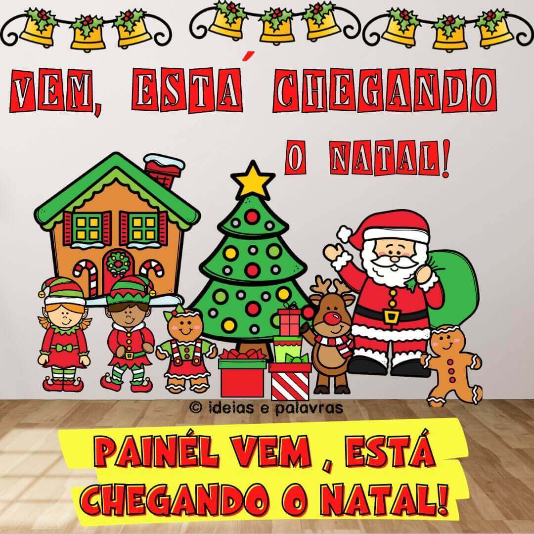 como fazer painel de natal com fotos de alunos