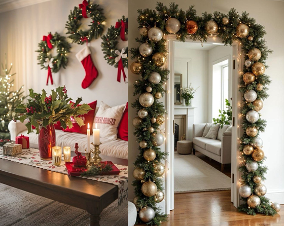 enfeites natal estante baratos ou luxuosos