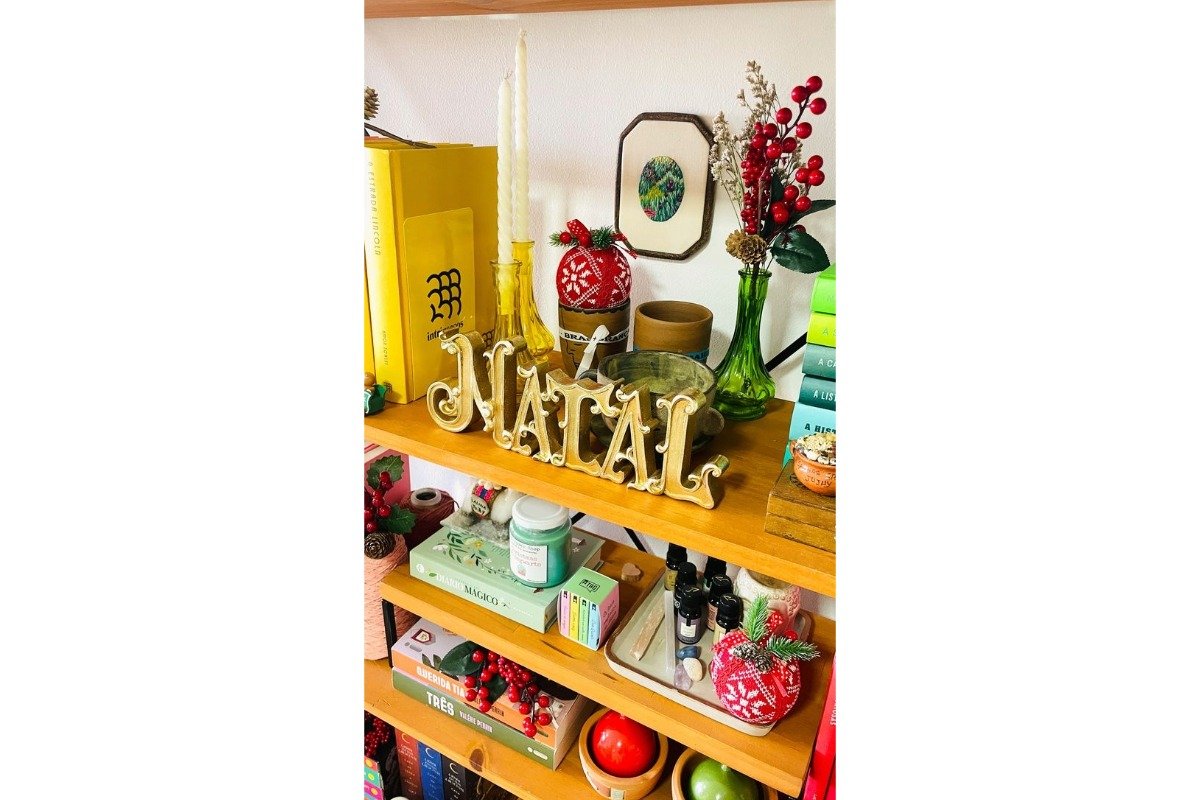 ideias criativas decoração natal estante