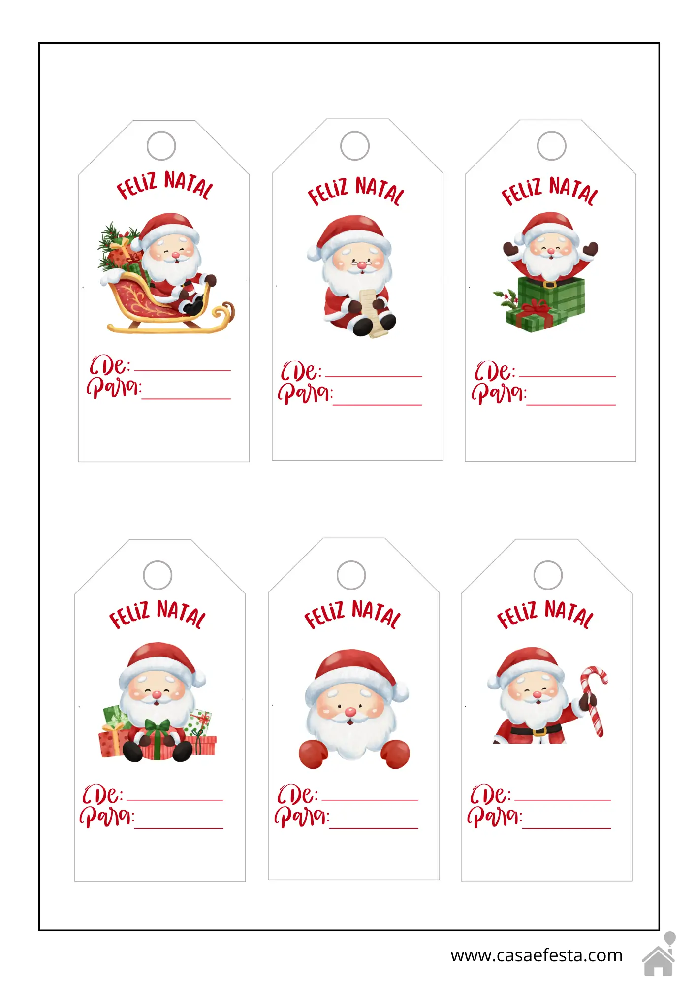 Decoração de Mesa de Natal: Tags e Marcadores para Imprimir