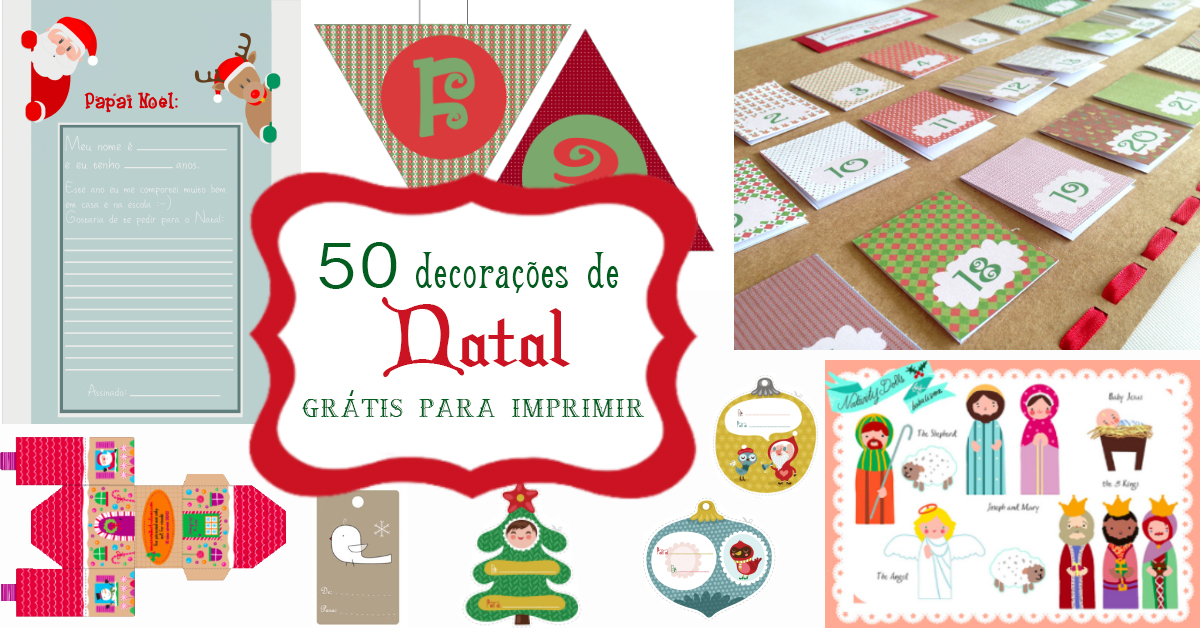 10 Ideias de Enfeites de Natal para Imprimir e Recortar