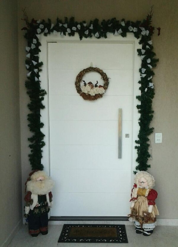 decoração de natal para porta de entrada