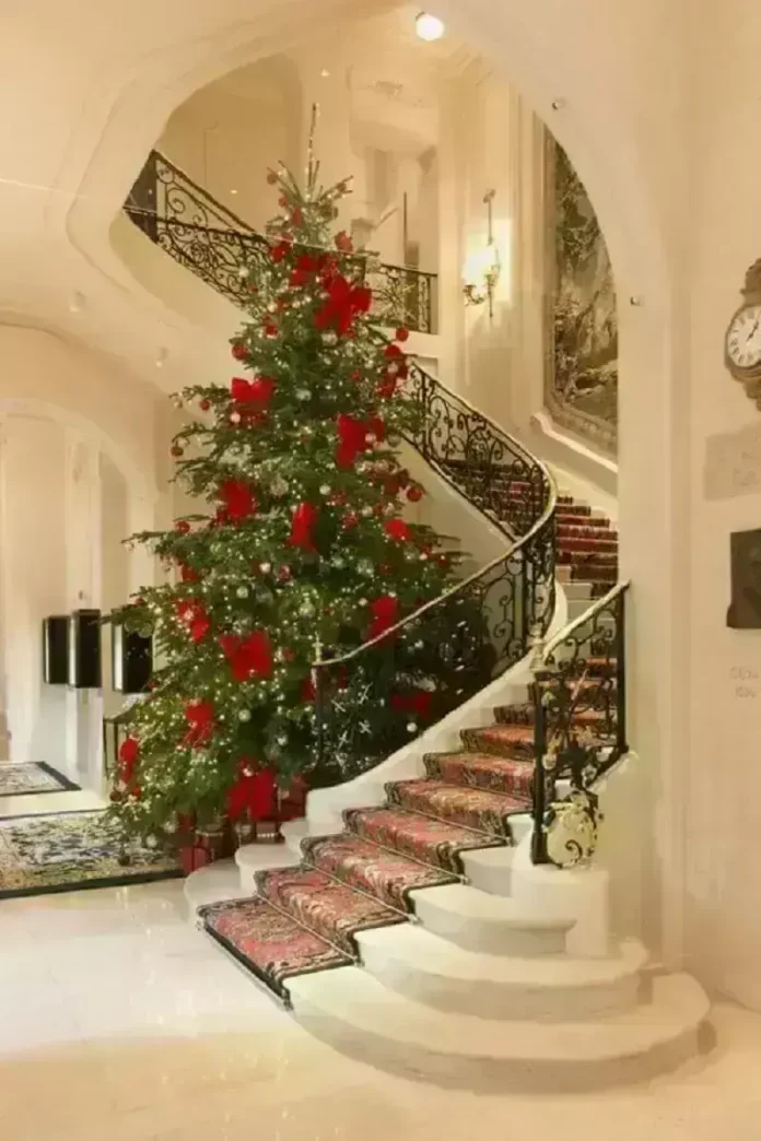 decoração de natal para rack de sala