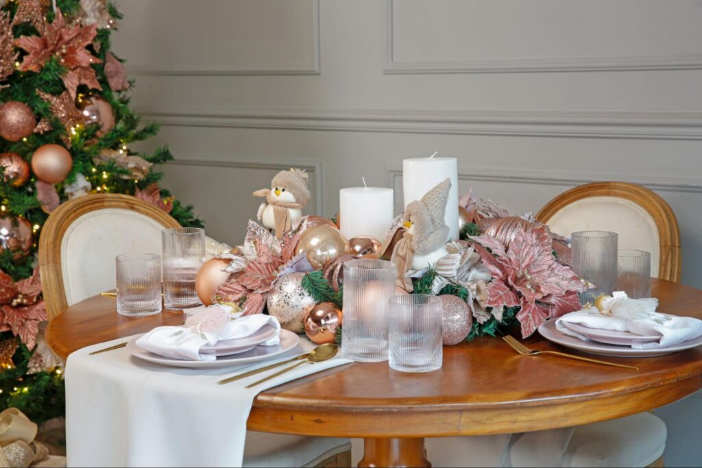 onde comprar enfeites natal rose gold baratos