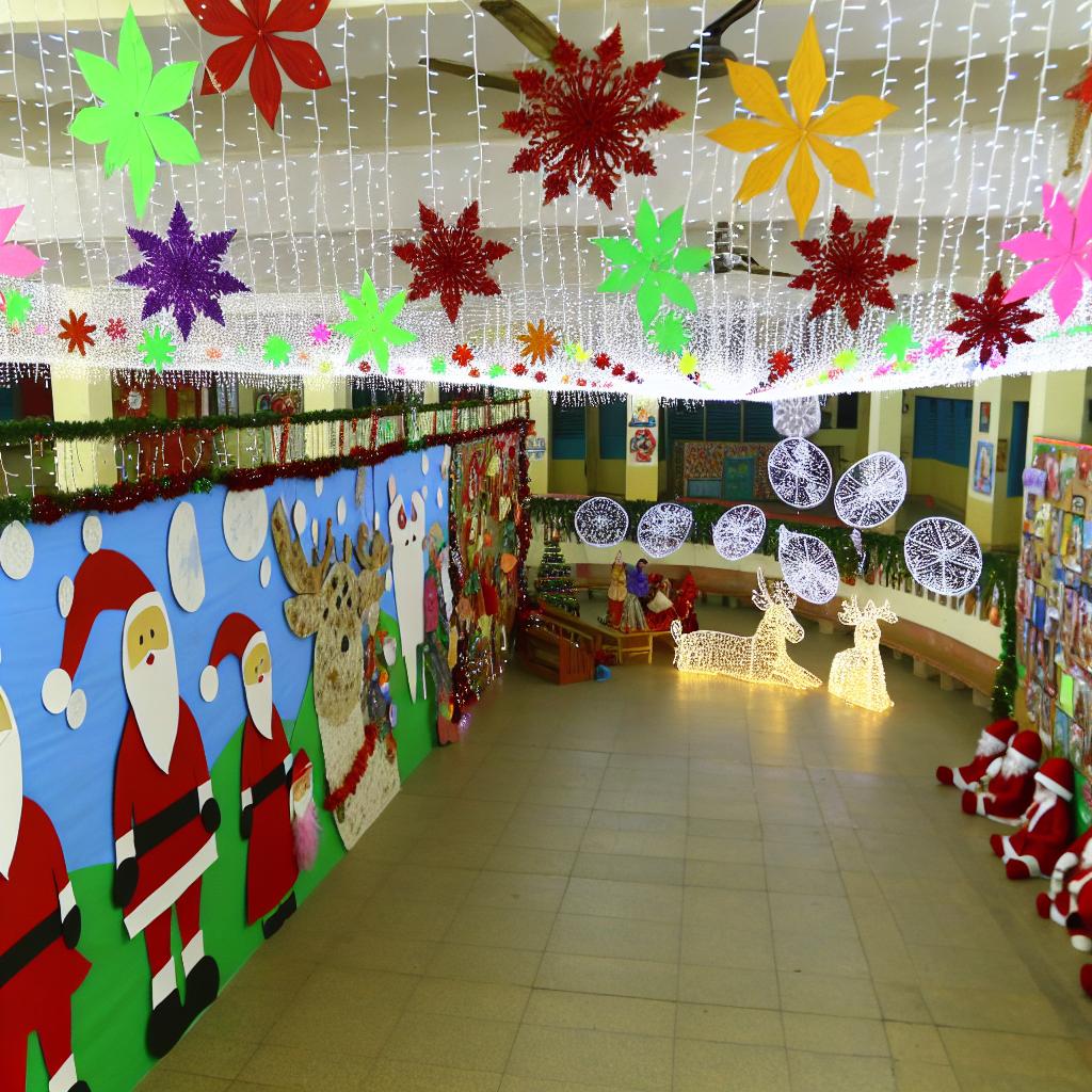 decoração de natal simples para escola
