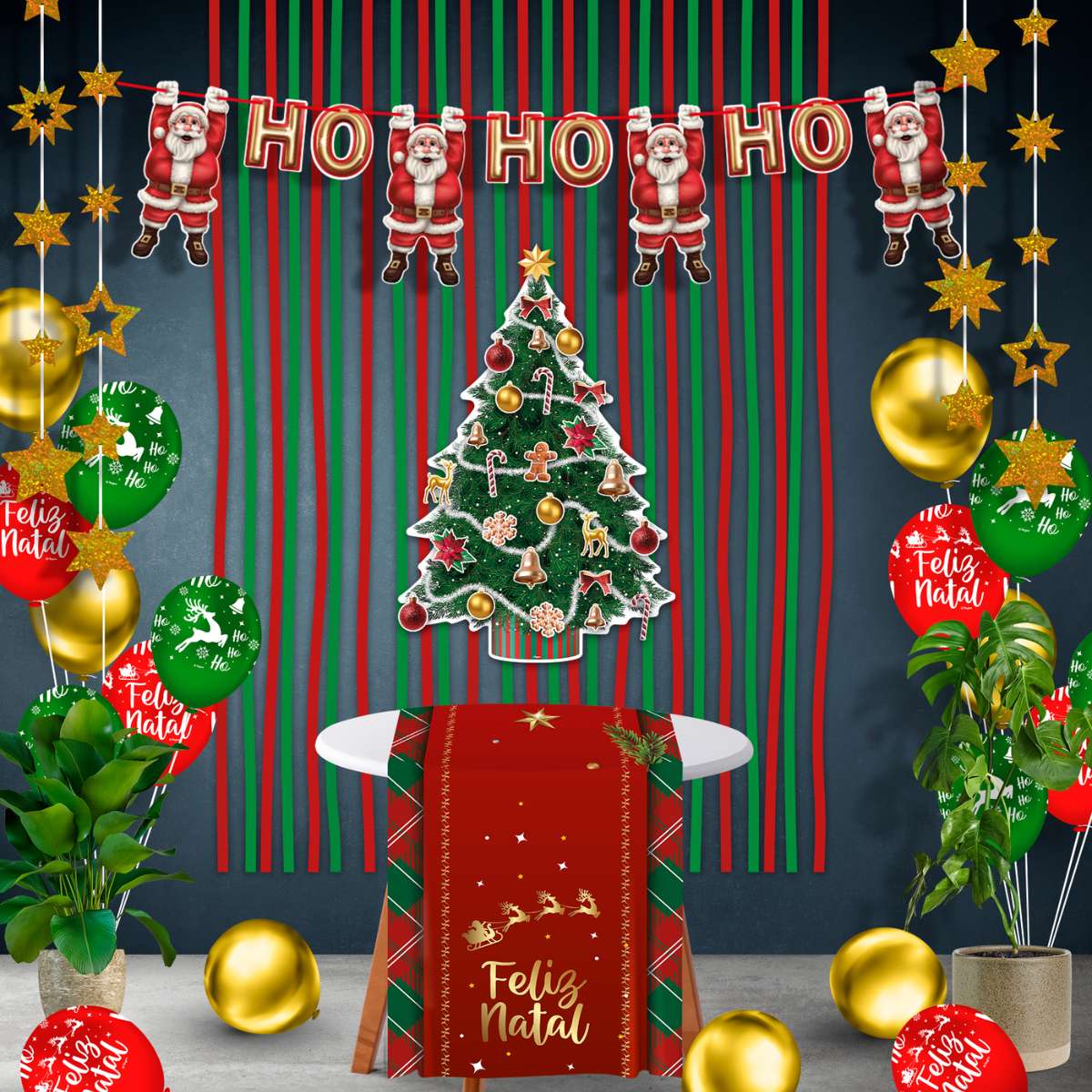 decoração de natal simples para parede com tnt