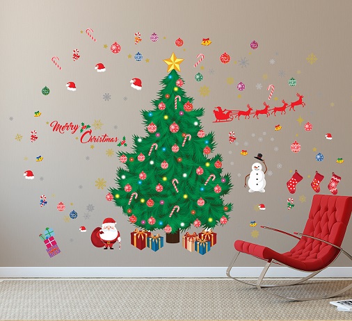 decoração de natal simples para parede com tnt