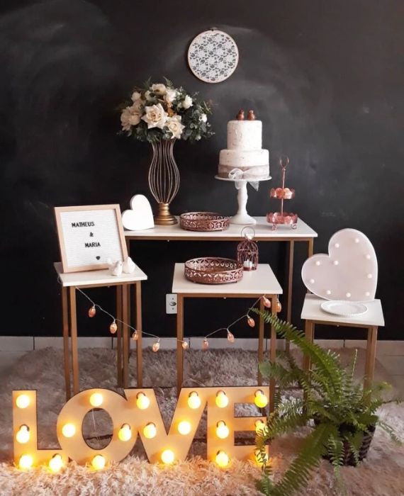 decoração de noivado