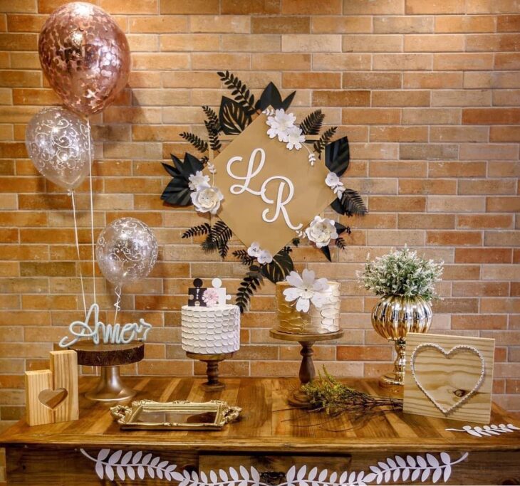 decoração de noivado simples