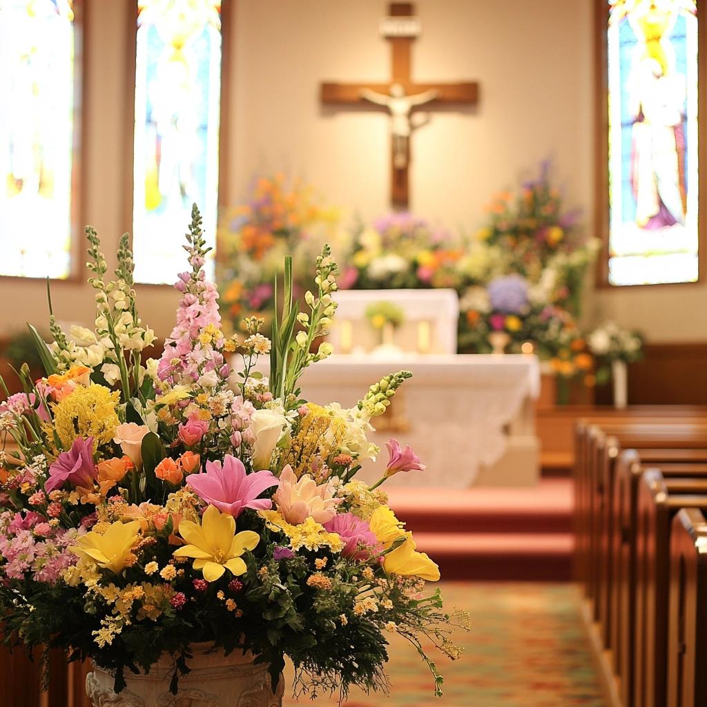 decoração de páscoa igreja